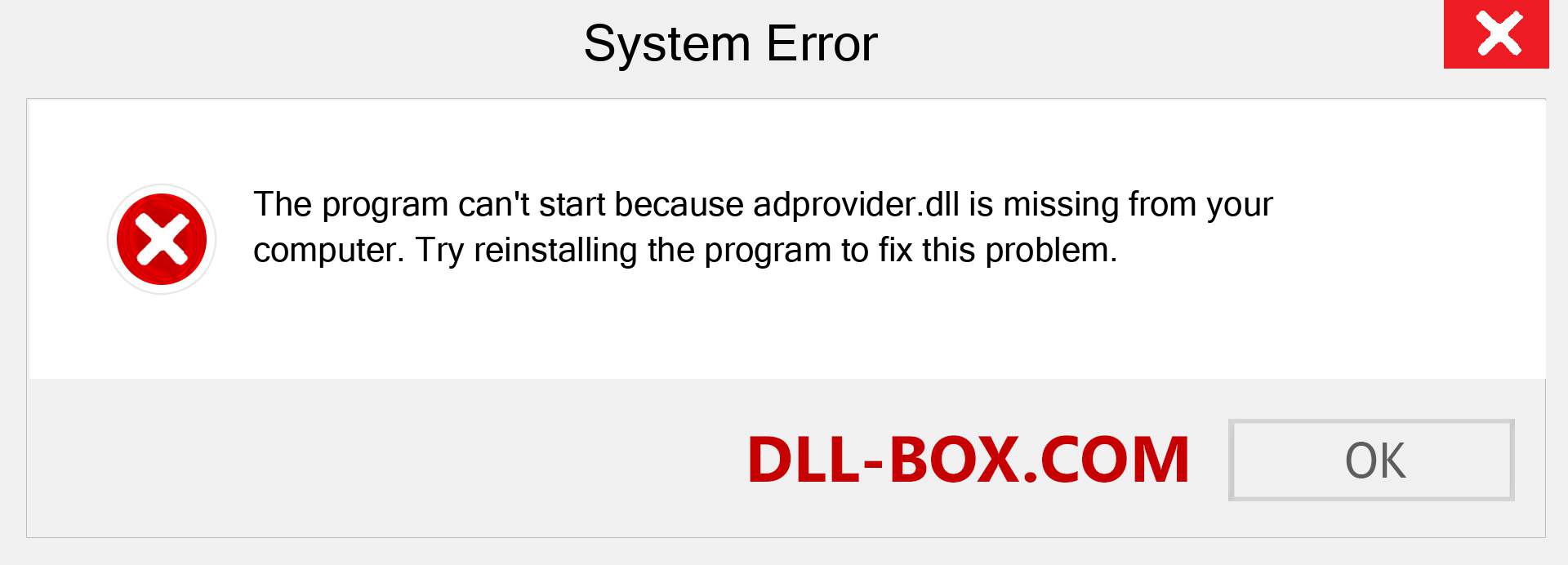  adprovider.dll file is missing?. Download for Windows 7, 8, 10 - Fix  adprovider dll Missing Error on Windows, photos, images